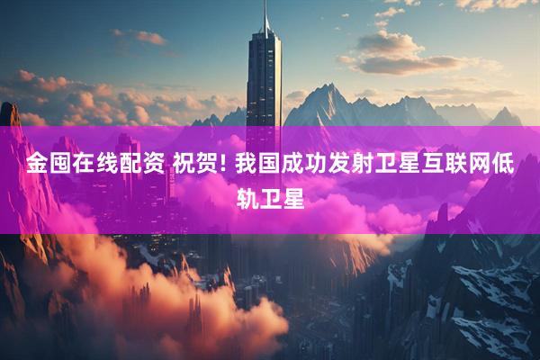 金囤在线配资 祝贺! 我国成功发射卫星互联网低轨卫星