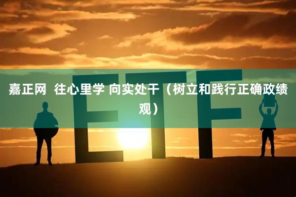 嘉正网  往心里学 向实处干（树立和践行正确政绩观）